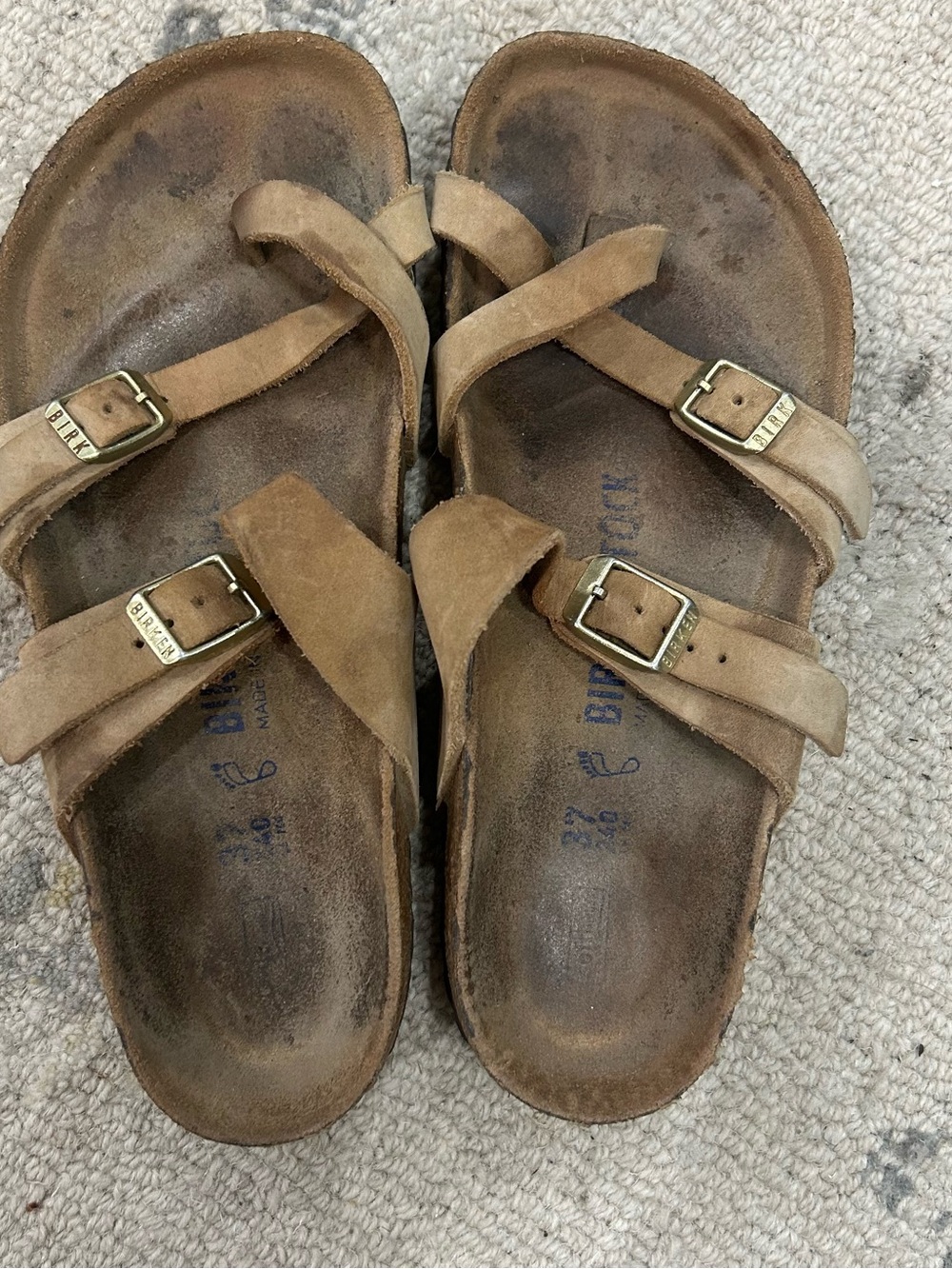 Birkenstock Brown Suede Adjustable Buckle Sandals